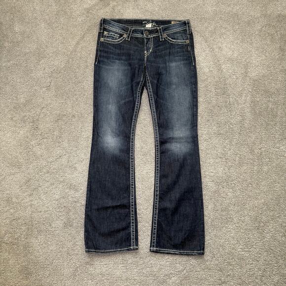 Silver Jeans Womens 30x33 Pioneer Boot Cut Distressed Jeans Medium Wash - Picture 1 of 9